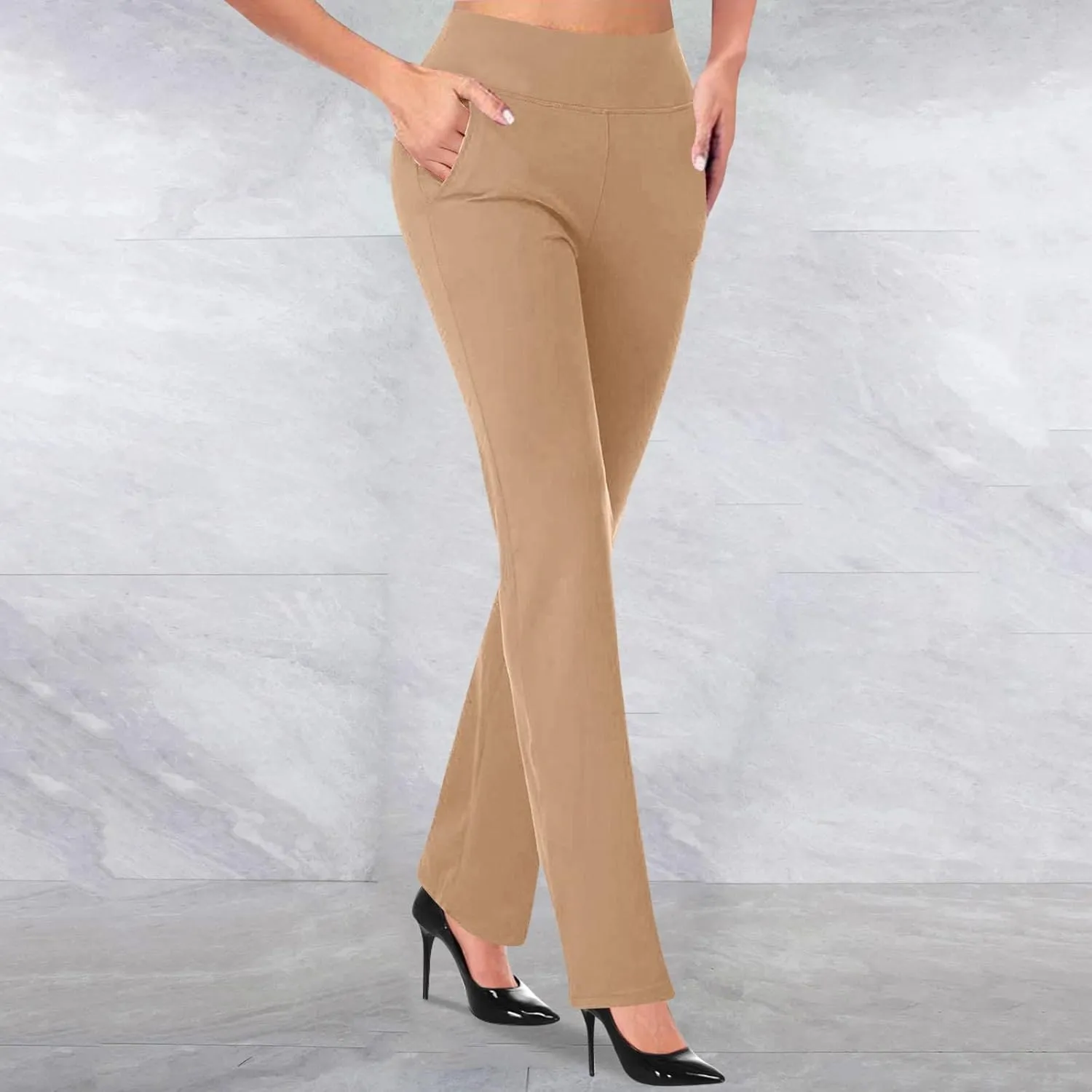 Dress Pants Women Business Casual Office Work Pants Premium Stretch Yoga Pants Straight Leg Bootcut Slacks Pants