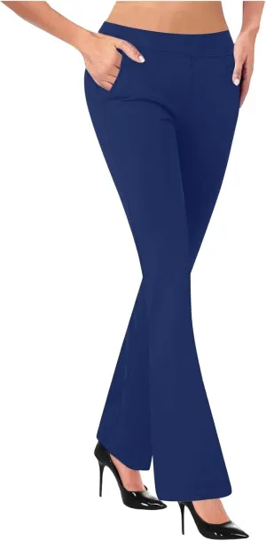 Dress Pants Women Tummy Control Workout Yoga Pants Business Casual High Waist Bootcut Work Pants Lounges with Pockets