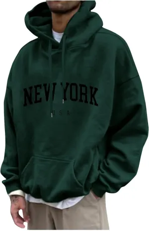 DuDubaby Mens Hoodies Print Fashion Loose Unisex Oversized Lightweight Long-Sleeved Fall Hoodies With Designs