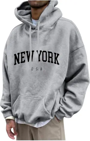 DuDubaby Mens Hoodies Print Fashion Loose Unisex Oversized Lightweight Long-Sleeved Fall Hoodies With Designs