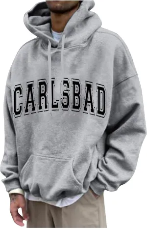DuDubaby Mens Hoodies Print Fashion Loose Unisex Oversized Lightweight Long-Sleeved Fall Hoodies With Designs