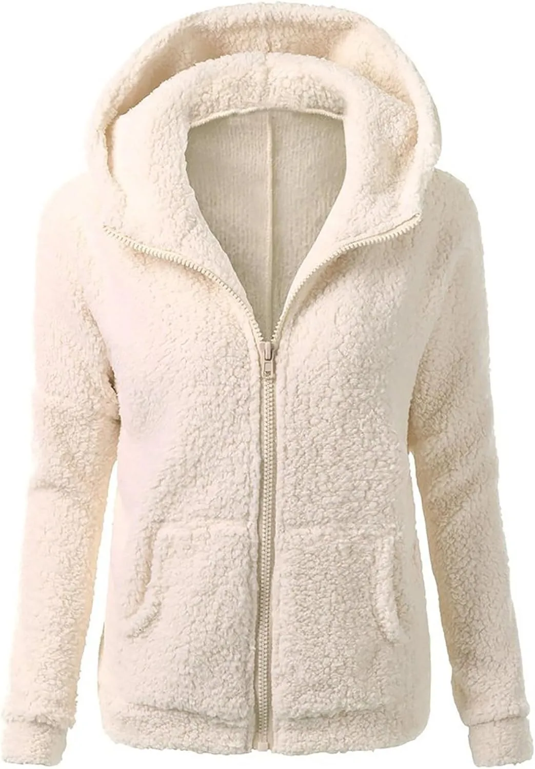 Fall Jackets for women 2024 Faux Fur Sherpa Jacket Fuzzy Hooded Jacket Winter Coats Shearling Outwear Shaggy Coat