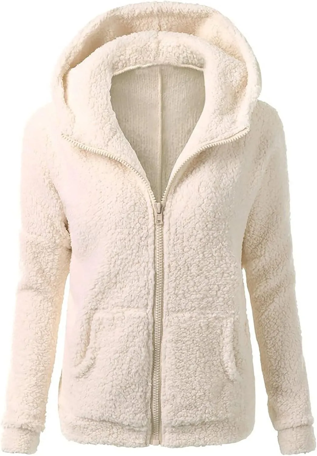 Fall Jackets for women 2024 Faux Fur Sherpa Jacket Fuzzy Hooded Jacket Winter Coats Shearling Outwear Shaggy Coat