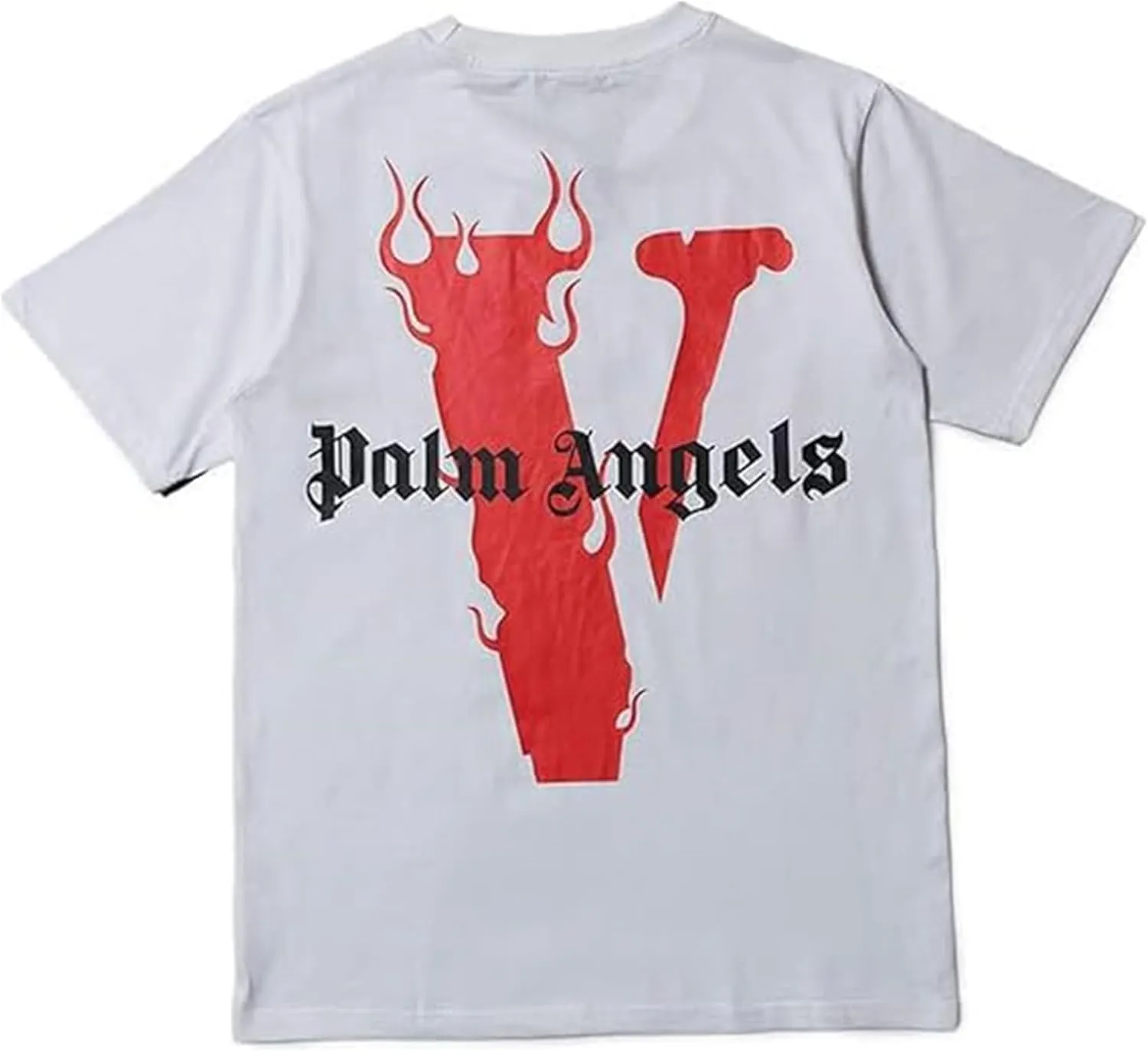 Fashion Men's Short Sleeved T-Shirt V Letter Printed Tops Casual Couple T-Shirt Hip Hop Short Sleeved Tops