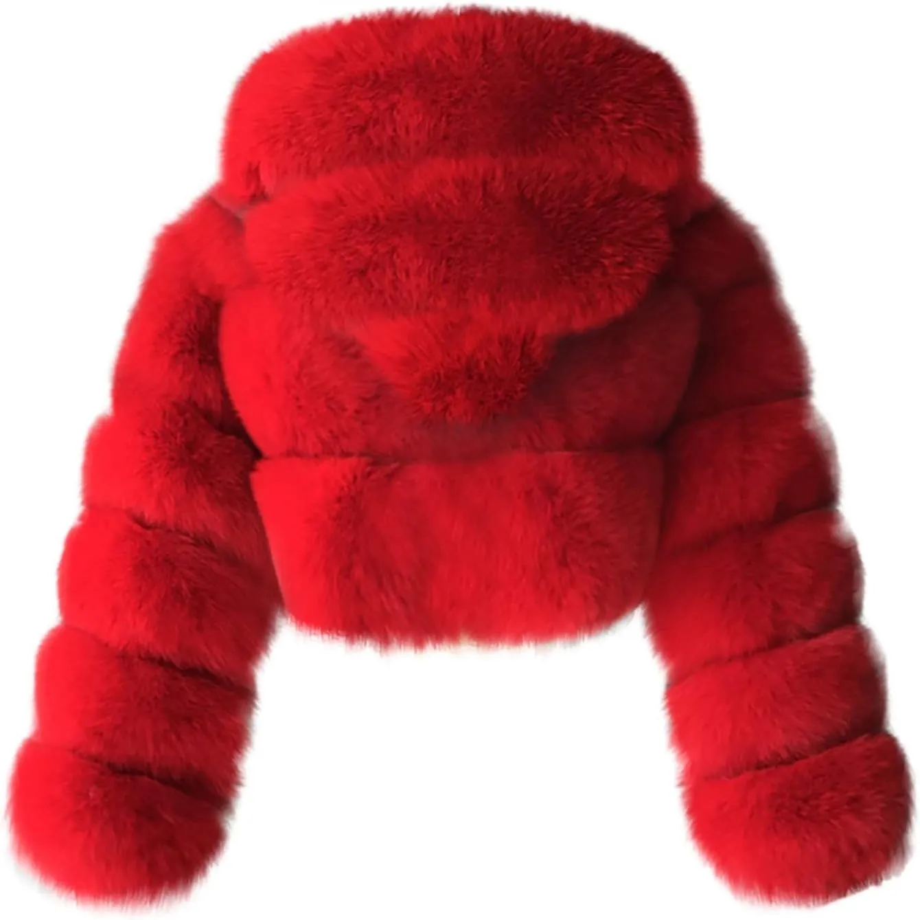 Faux Fur Coats for Women Winter Zip Up Cropped Faux Fur Jackets Ladies Sexy Fluffy Warm Fuzzy Teddy Jacket