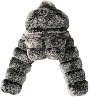 Faux Fur Coats for Women Winter Zip Up Cropped Faux Fur Jackets Ladies Sexy Fluffy Warm Fuzzy Teddy Jacket