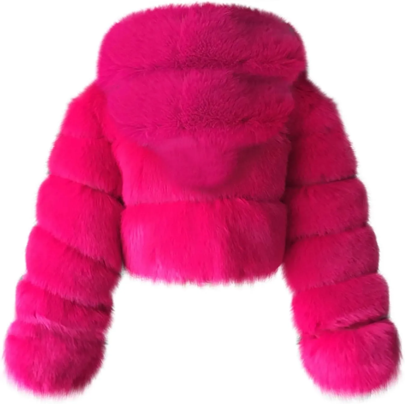 Faux Fur Coats for Women Winter Zip Up Cropped Faux Fur Jackets Ladies Sexy Fluffy Warm Fuzzy Teddy Jacket