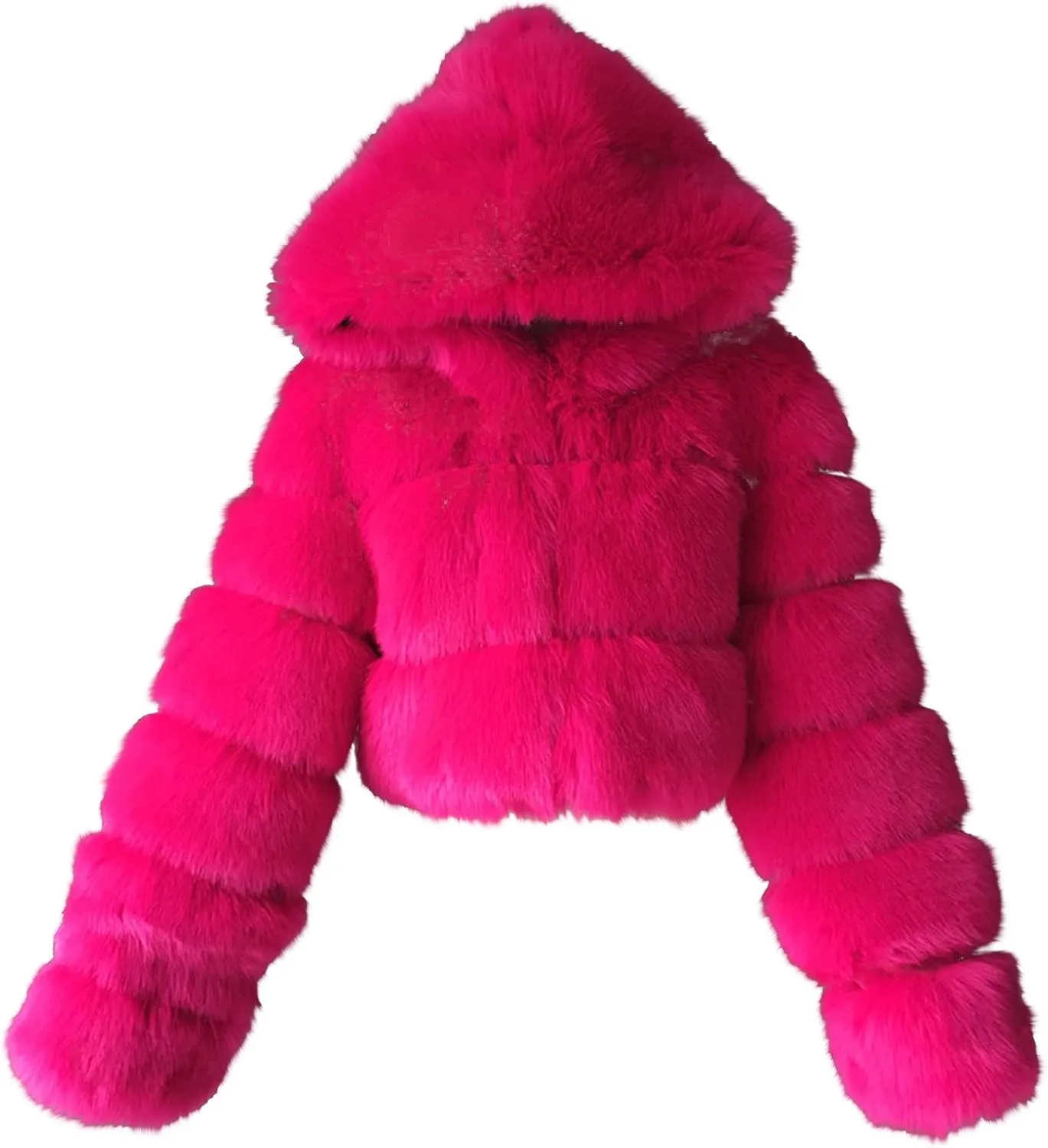 Faux Fur Coats for Women Winter Zip Up Cropped Faux Fur Jackets Ladies Sexy Fluffy Warm Fuzzy Teddy Jacket