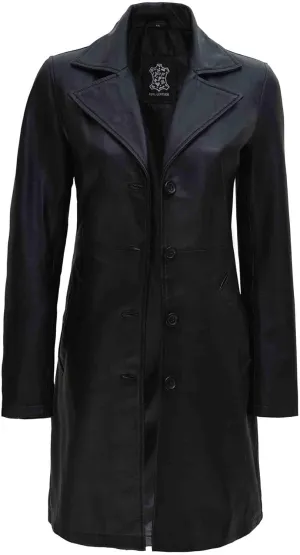 fjackets Lambskin Leather 3/4 Coat - A Fusion of Timeless Style & Modern Sophistication for Women