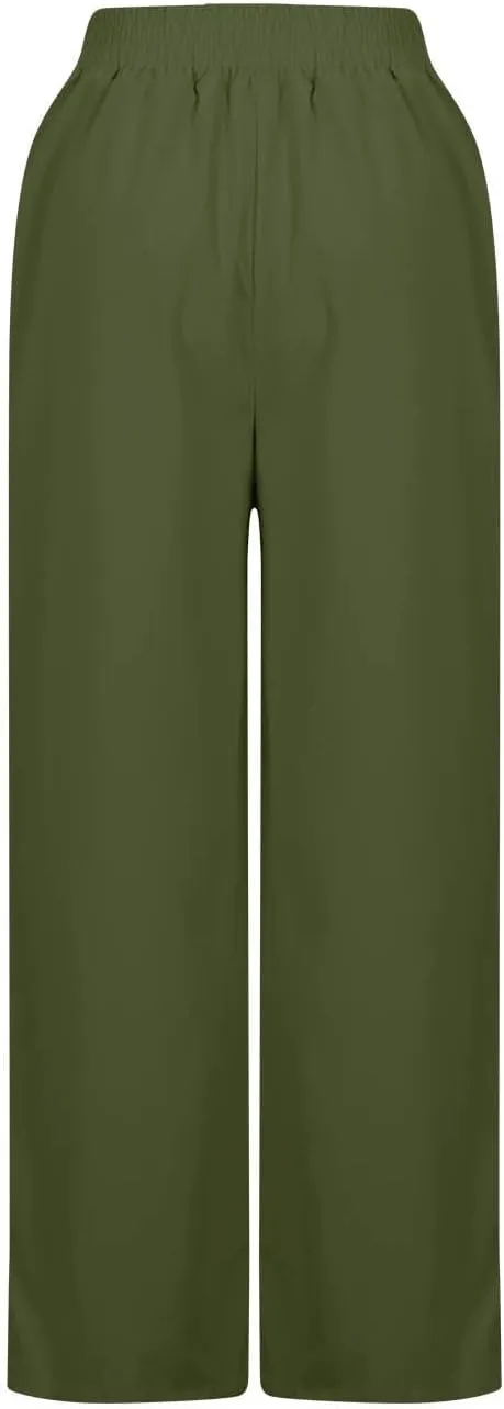 Flowy Pants for Women Flowy Beach Pants Linen Palazzo Pants Summer Elastic Pants Workout Soft Pants Long Trousers