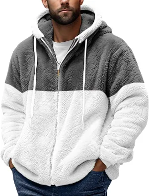 Fuzzy Hoodie Men Fleece Sweater Lightweight Jackets Long Sleeve Classic Multicolor Sweatshirts
