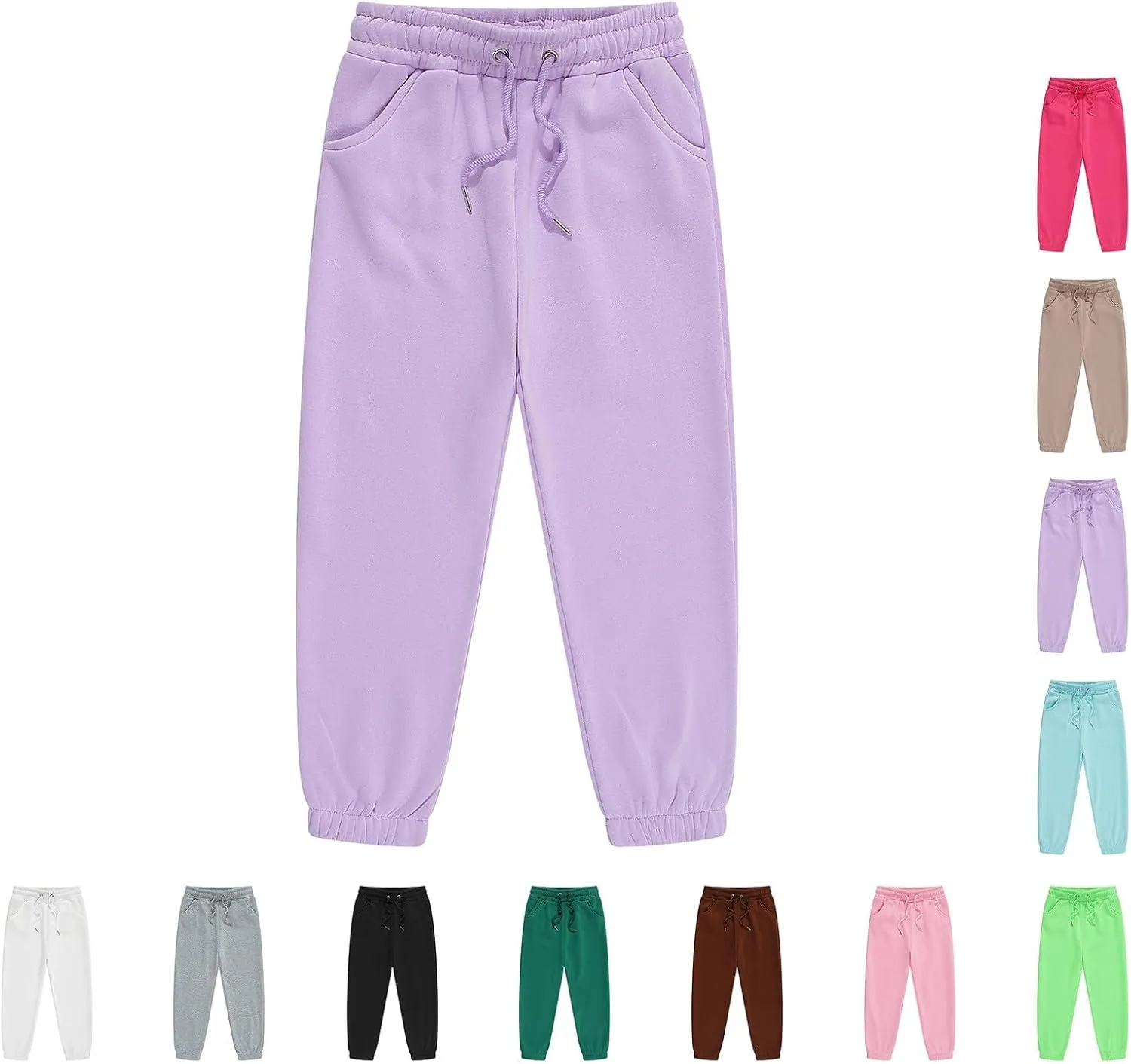 Girls Boys and Toddlers' Sweatpants Trouser Toddler Kids Casual Athletic Pants Pull-On Jogger Pants with Pockets