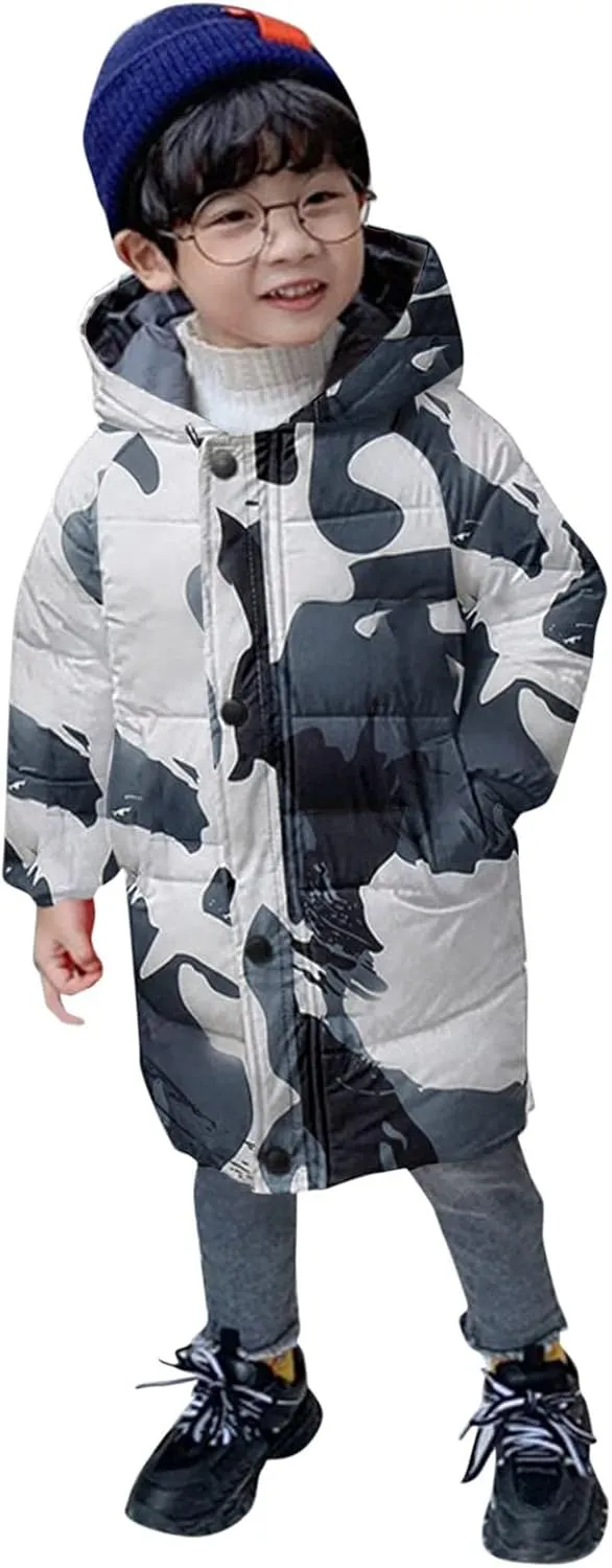 Girls Boys Winter Outerwear Hooded Down Coat Packable Thick Warm Puffer Down Jacket Kids Winter Snow Coat