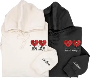 GODMERCH Custom Embroidered Matching Couple Hoodies, Custom Hoodies For Couples, Matching Outfits For Couples, His And Hers Hoodies, Custom Embroidered Hoodie, Valentines Hoodies, Christmas Hoodies