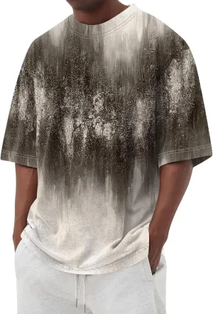 Graphic Shirts for Men Casual Fashion Short Sleeve Printed Crewneck Big and Tall Summer Beach Tshirts Loose Fit Shirt