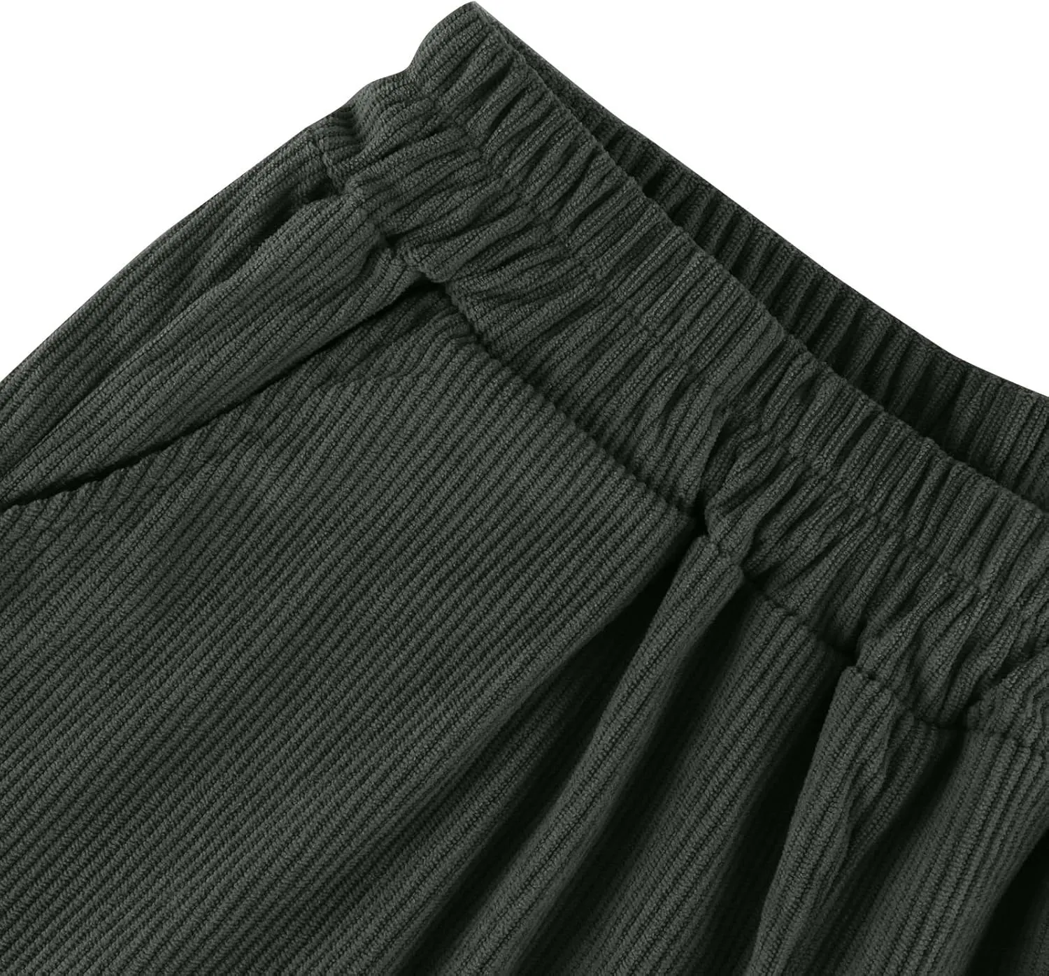 Gumipy Corduroy Pants Women Casual Comfy Wide Leg Pants Elastic High Waisted Trousers Pants Fall Lounge Pants with Pockets