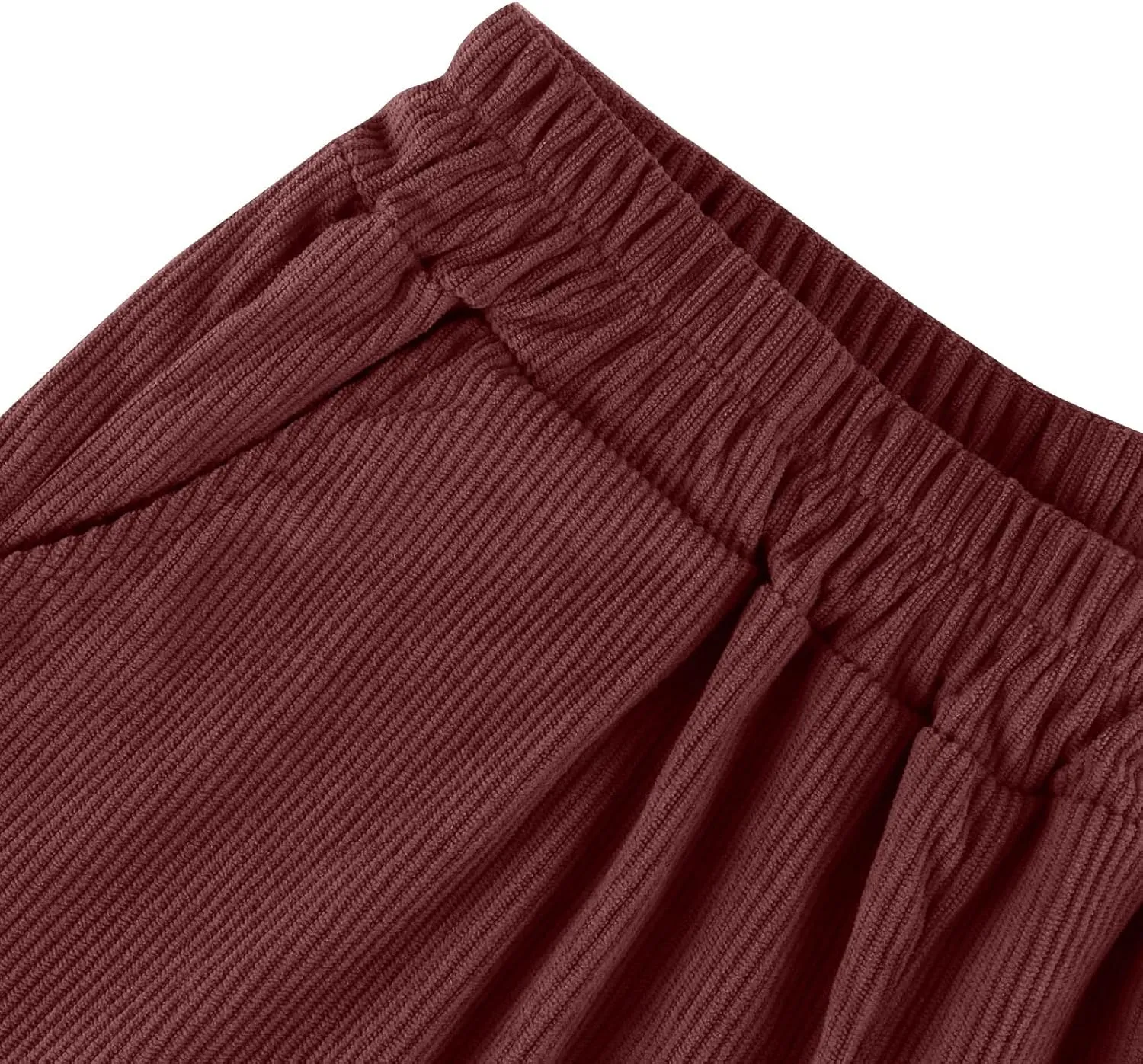 Gumipy Corduroy Pants Women Casual Comfy Wide Leg Pants Elastic High Waisted Trousers Pants Fall Lounge Pants with Pockets
