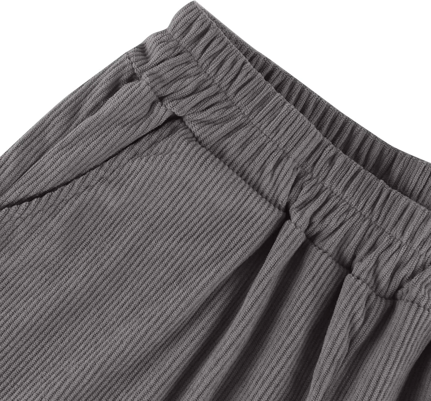 Gumipy Corduroy Pants Women Casual Comfy Wide Leg Pants Elastic High Waisted Trousers Pants Fall Lounge Pants with Pockets