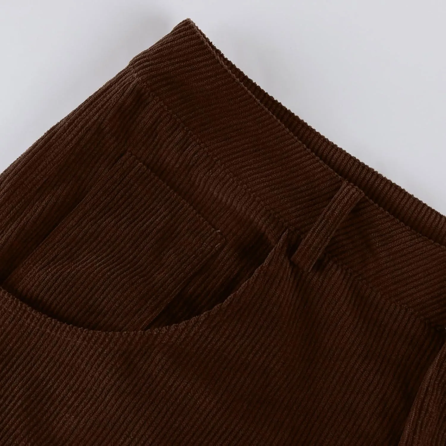 Gumipy Womens Corduroy Pants Casual Elastic Mid Rise Barrel Pants Baggy Wide Leg Pants Trendy Cropped Pants with Pockets