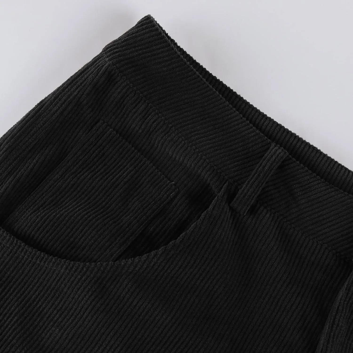Gumipy Womens Corduroy Pants Casual Elastic Mid Rise Barrel Pants Baggy Wide Leg Pants Trendy Cropped Pants with Pockets