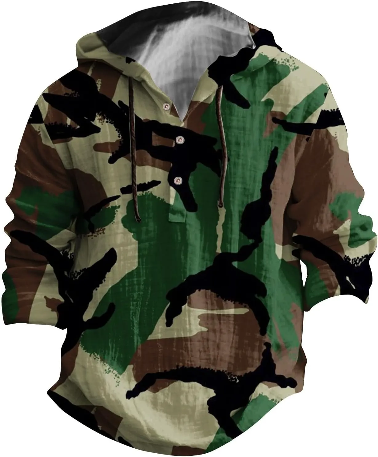 Hoodie for Men Drawstring Casual Beach Shirt Men's Casual Fashion Hooded Spring and Long Sleeve Hippie Men's