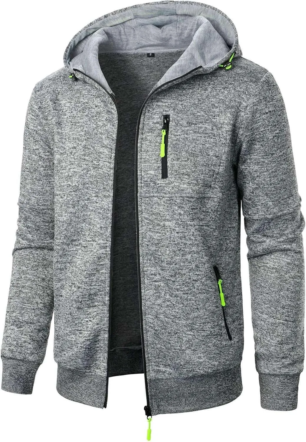 Hoodies for Men Casual with Pockets Zip long Sleeve Sweatshirt Sports Hooded Coat Fall Hoodie Casual Outerwear