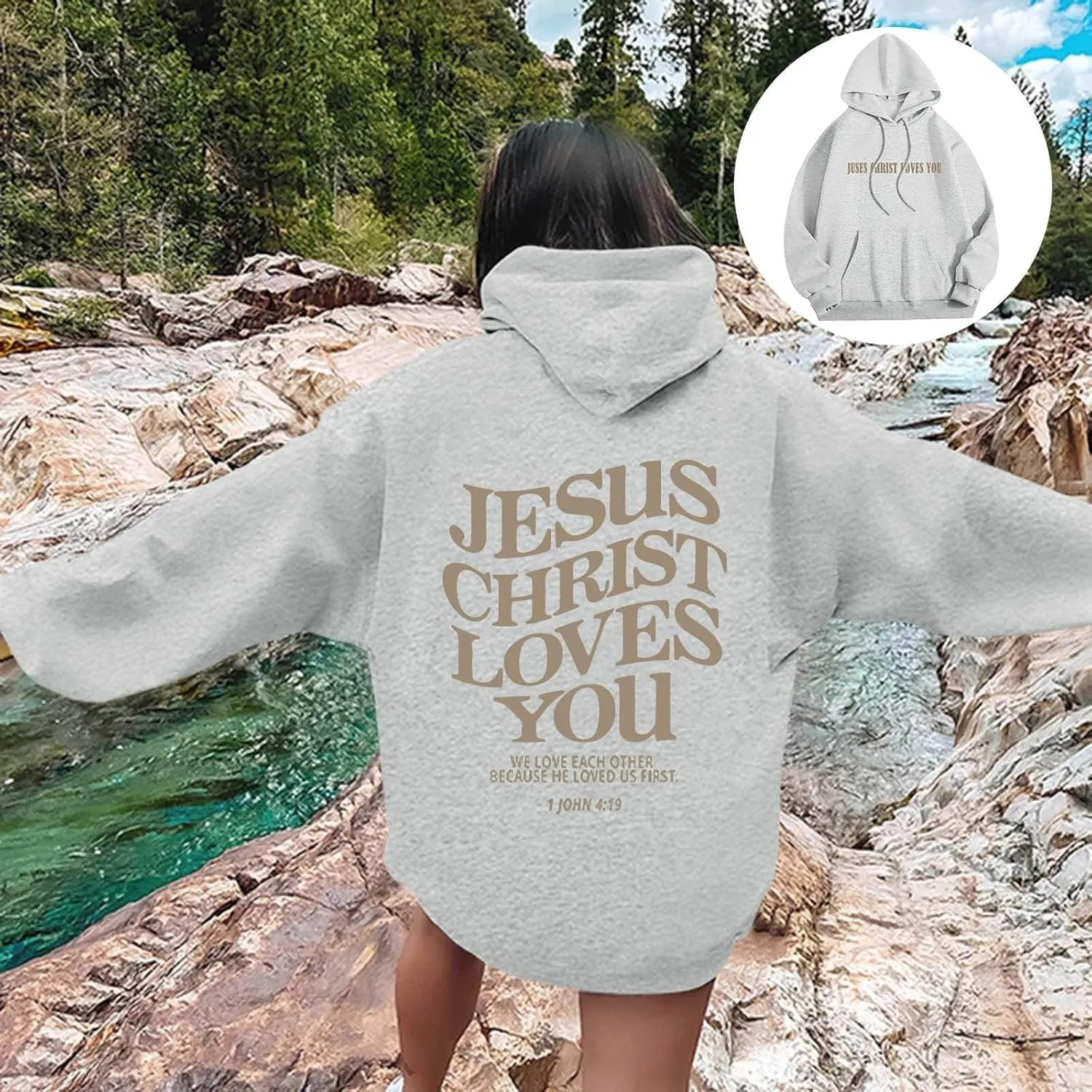 Hoodies for Women Plus Size Casual Long Sleeve Graphic Hoodies Drawstring Pullover Sweatshirts with Pocket