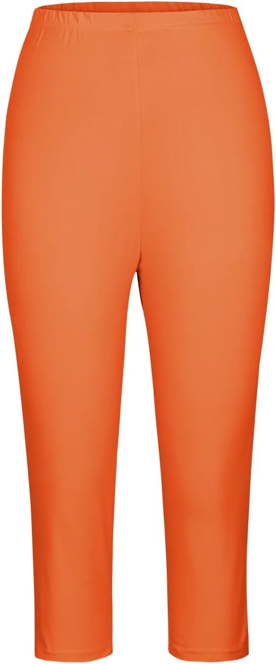 Lace Cropped Trousers for Women 3/4 Length Pants Ladies High Waist Cropped Leggings Lounge Yoga Pants Beach Trousers