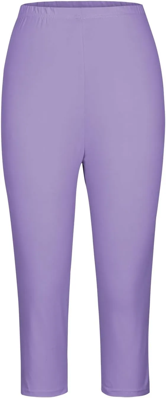 Lace Cropped Trousers for Women 3/4 Length Pants Ladies High Waist Cropped Leggings Lounge Yoga Pants Beach Trousers