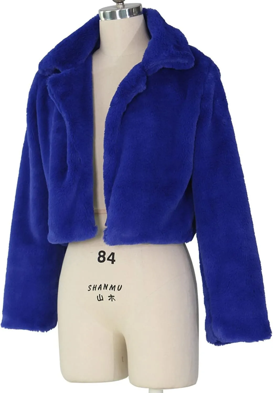 LCMTWX Fleece Cropped Jacket Faux Fur Winter Solid Turn Down Collar Coat Jacket Outerwear Warm Outerwear Fall Winter Fur