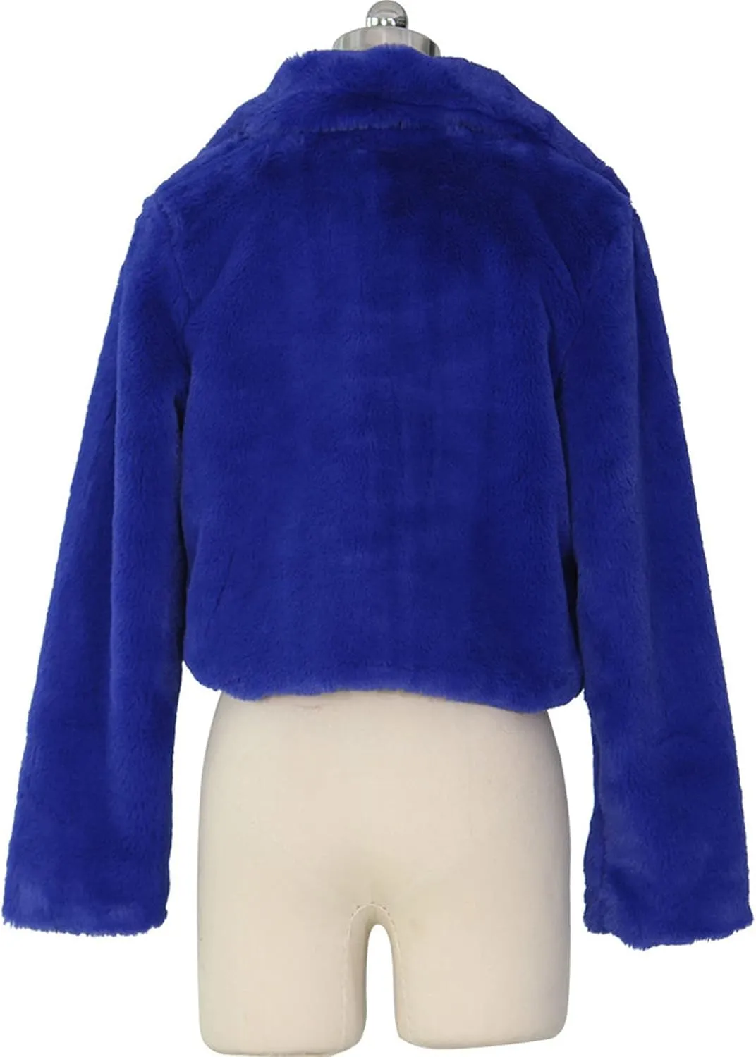 LCMTWX Fleece Cropped Jacket Faux Fur Winter Solid Turn Down Collar Coat Jacket Outerwear Warm Outerwear Fall Winter Fur