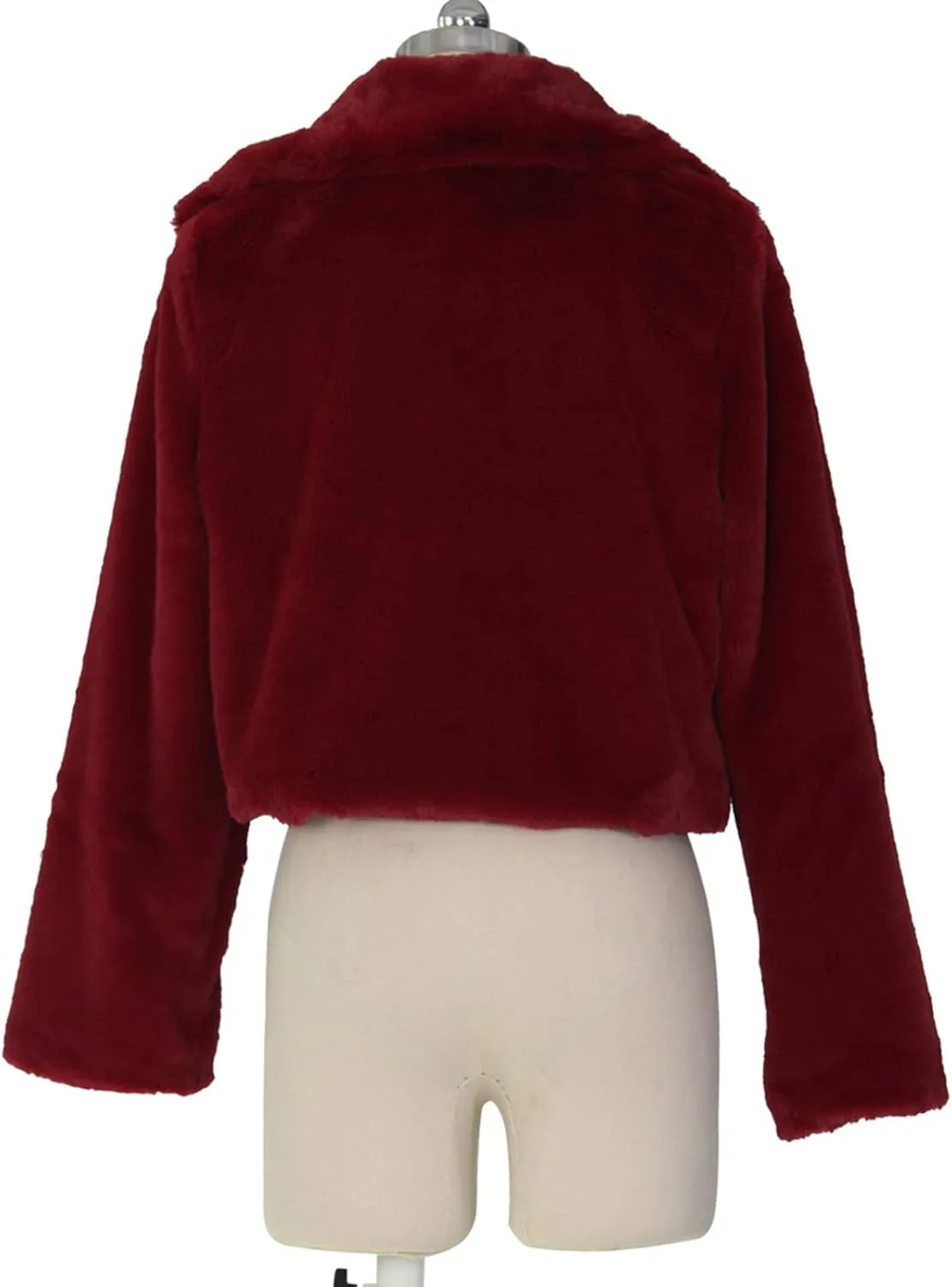 LCMTWX Fleece Cropped Jacket Faux Fur Winter Solid Turn Down Collar Coat Jacket Outerwear Warm Outerwear Fall Winter Fur