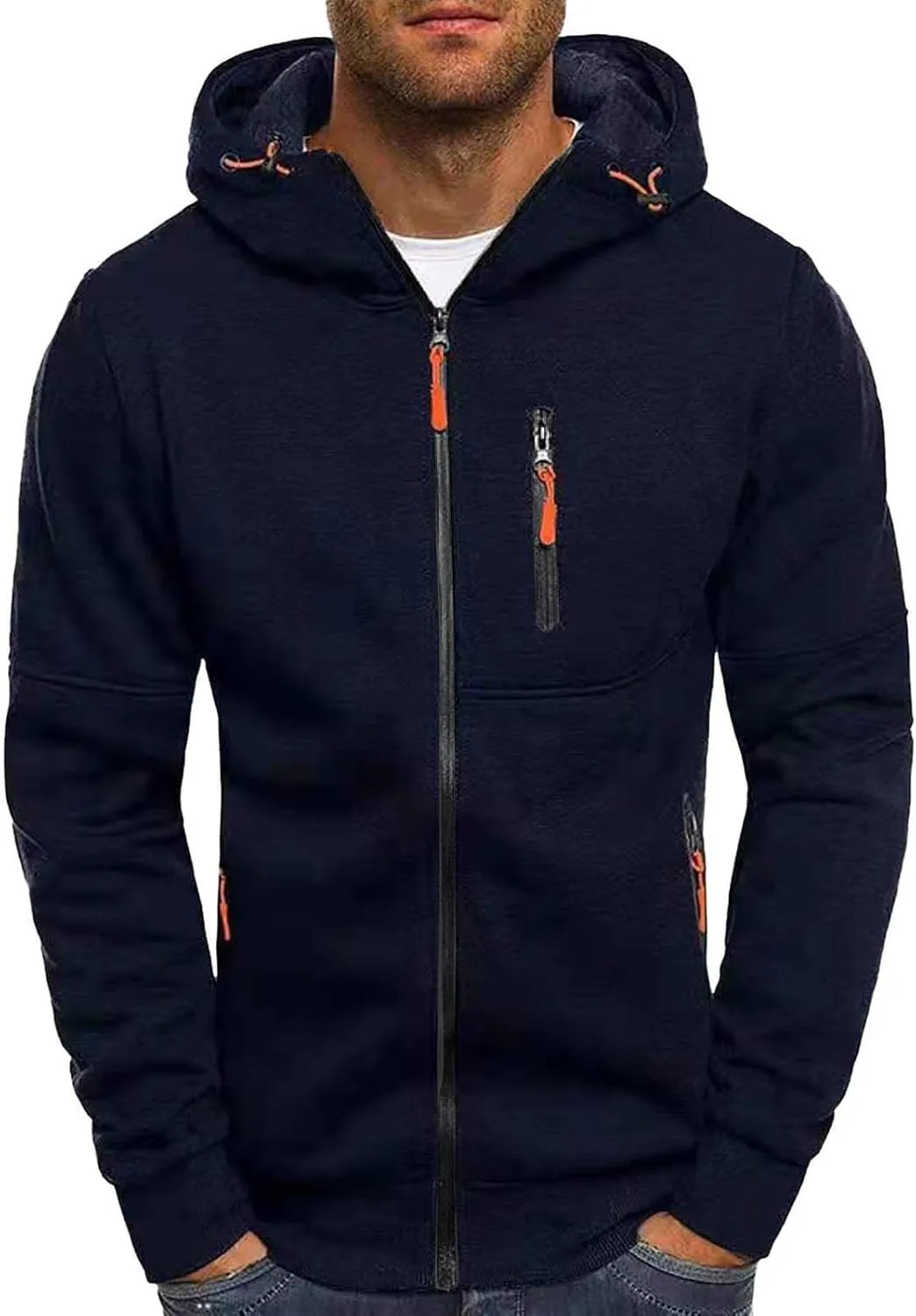 LCMTWX Men Hoodies Casual Hoodies for Men Casual Slim Sleeve Hooded Long Christmas Men's Men's Full Zip Long Sleeve Men