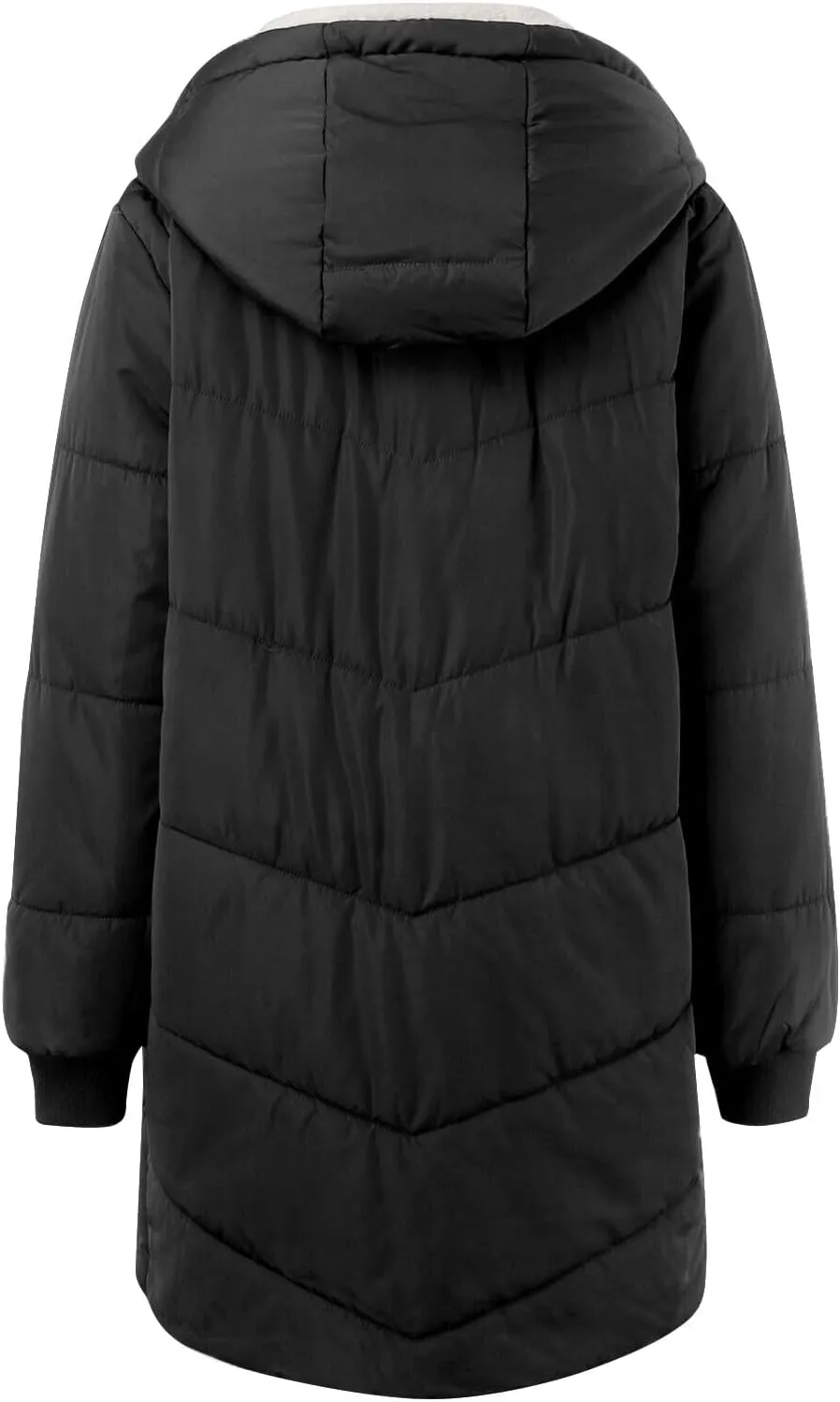 Long Puffer Coat for Women Winter Thickened Down Jacket Warm Down Jacket Hooded Outwear Cotton Jacket with Pockets