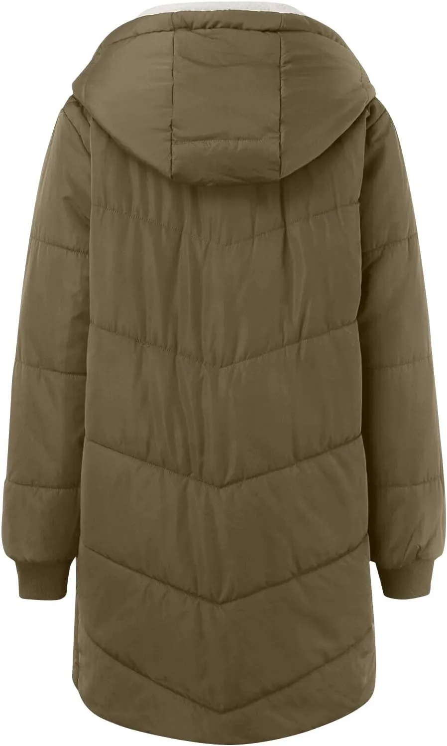 Long Puffer Coat for Women Winter Thickened Down Jacket Warm Down Jacket Hooded Outwear Cotton Jacket with Pockets