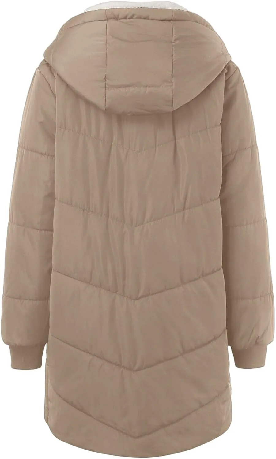 Long Puffer Coat for Women Winter Thickened Down Jacket Warm Down Jacket Hooded Outwear Cotton Jacket with Pockets