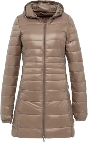 Long Puffer Coat Women Winter Packable Down Jacket Hooded Plus Size Ultralight Long Down Coats Warm Parka Maxi Outwear