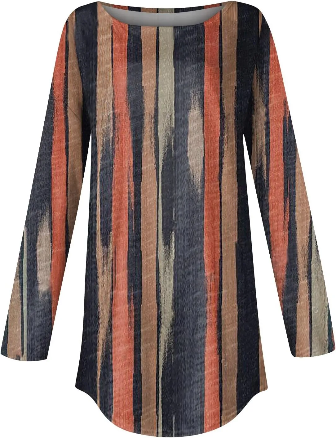 Long Sleeve T Shirts for Women Crewneck Printed Shirt Casual Pullovers Tunic Fashion Tops Comfy Fall Sweatshirts