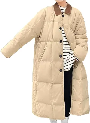 Long Winter Coats for Women Button Down Windbreaker Puffer Parkas Coats Cold Weather Warm Baggy Down Jacket Outerwear