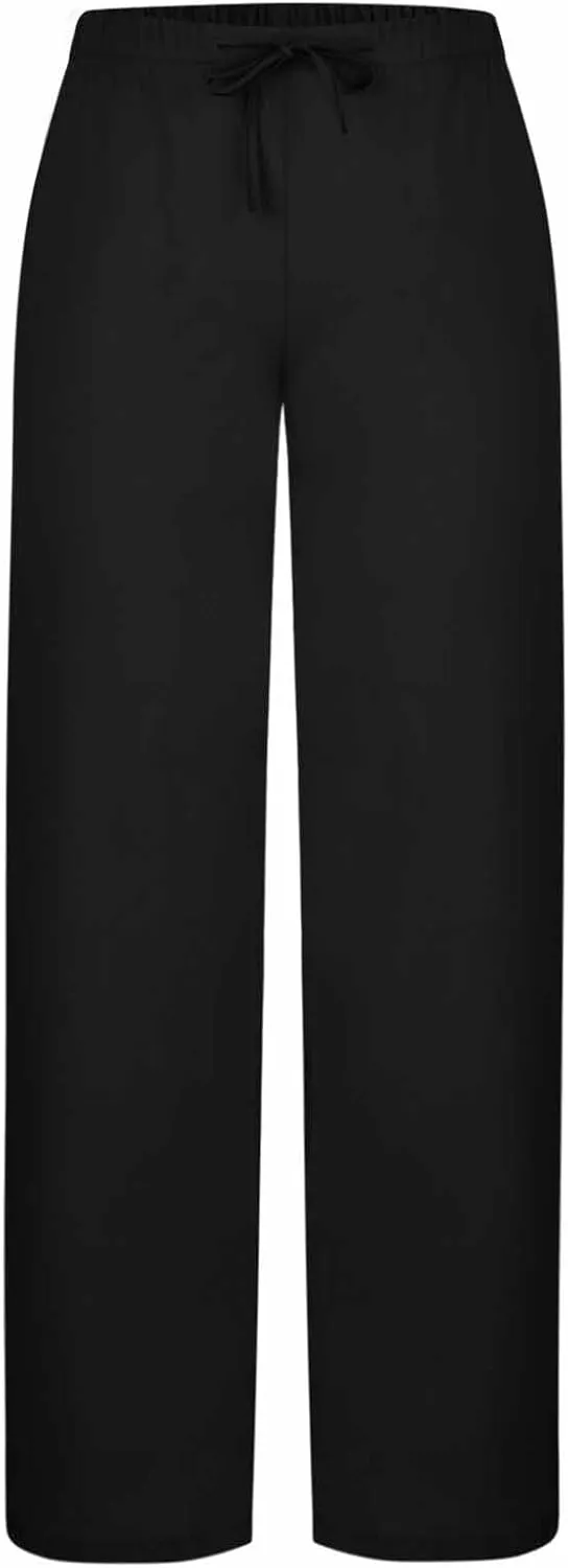 Lounge Pants Women Flowy Beach Pants Linen Palazzo Pants Summer Elastic Pants Workout Soft Pants Long Trousers