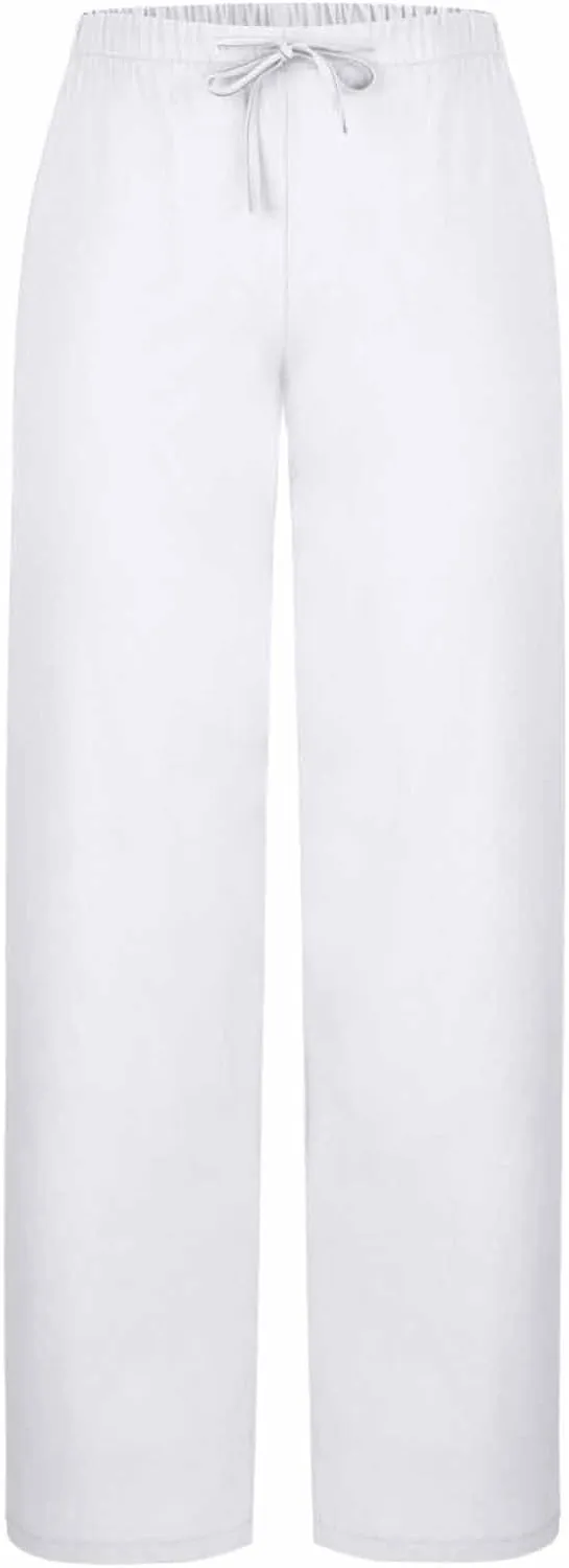 Lounge Pants Women Flowy Beach Pants Linen Palazzo Pants Summer Elastic Pants Workout Soft Pants Long Trousers
