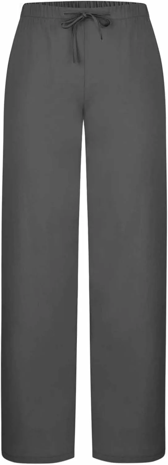 Lounge Pants Women Flowy Beach Pants Linen Palazzo Pants Summer Elastic Pants Workout Soft Pants Long Trousers