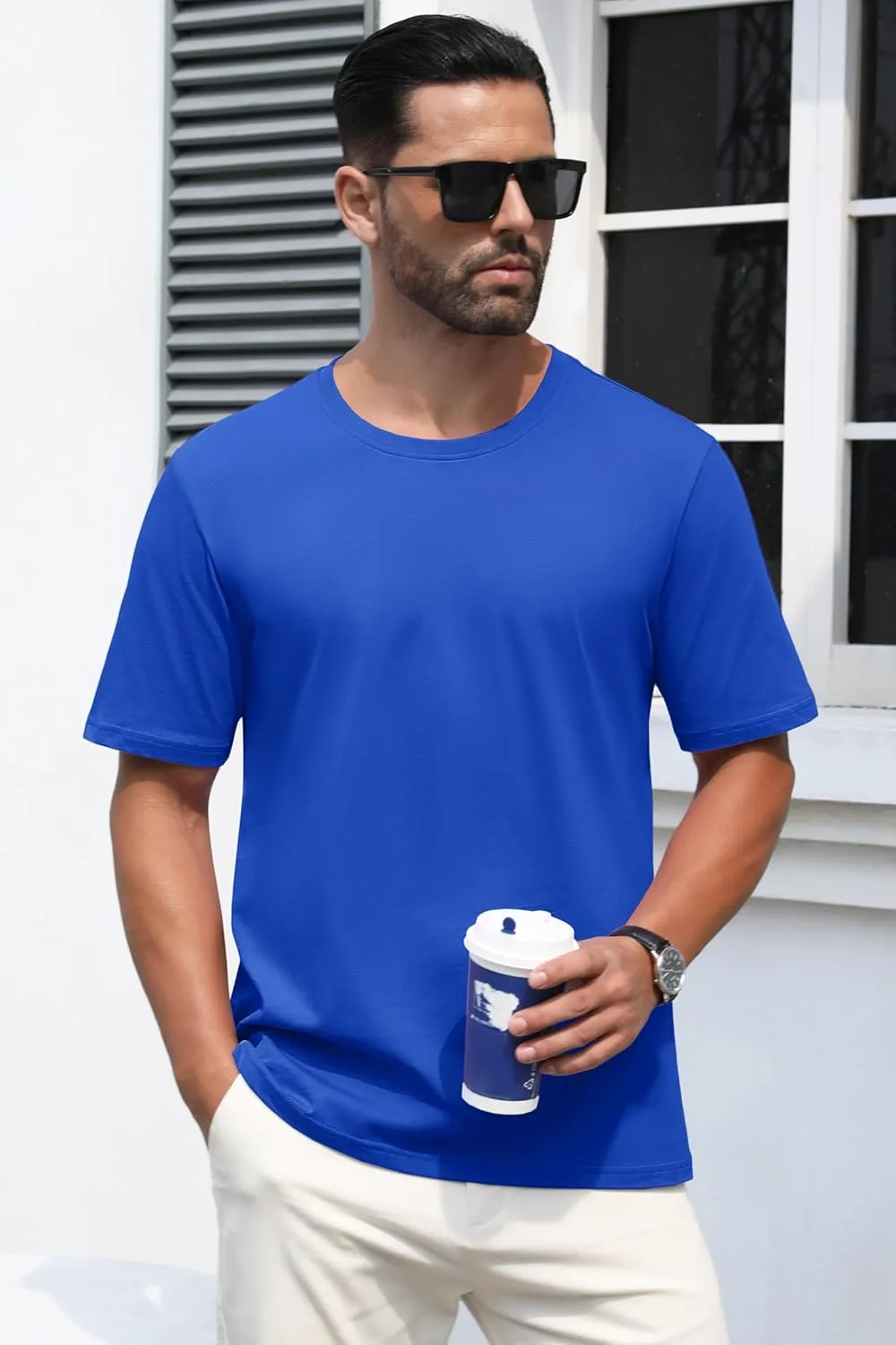 MAGCOMSEN Men's T-Shirts Short Sleeve Crew Neck Cotton Tshirts Casual Summer T Shirts Classic Basic Tees