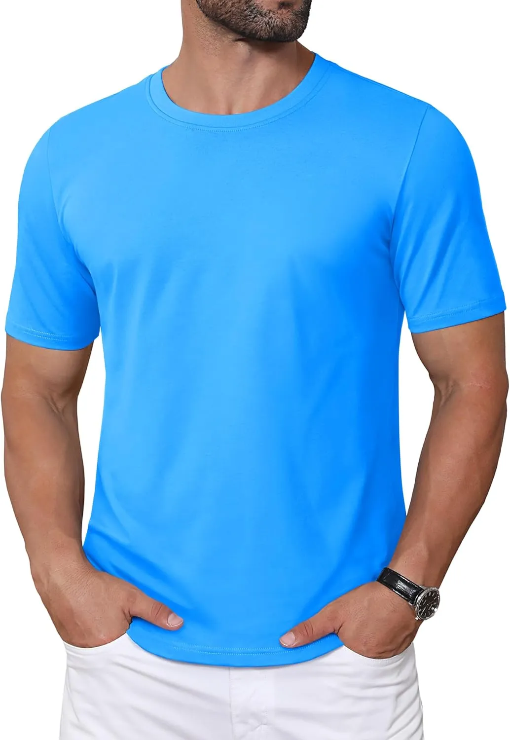 MAGCOMSEN Men's T-Shirts Short Sleeve Crew Neck Cotton Tshirts Casual Summer T Shirts Classic Basic Tees