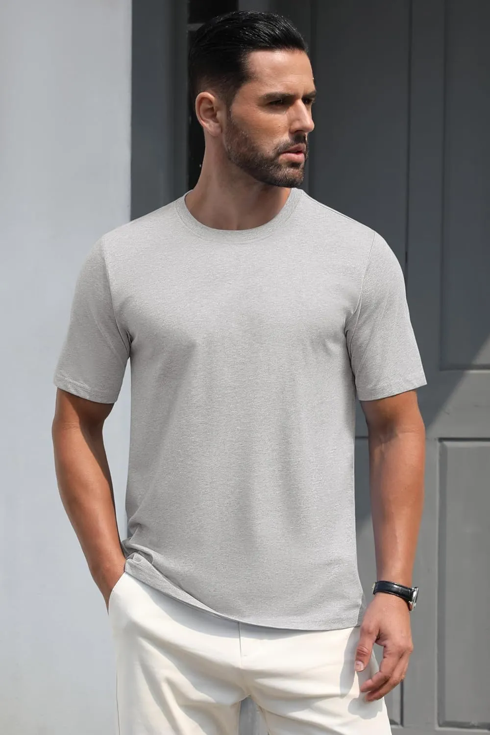 MAGCOMSEN Men's T-Shirts Short Sleeve Crew Neck Cotton Tshirts Casual Summer T Shirts Classic Basic Tees