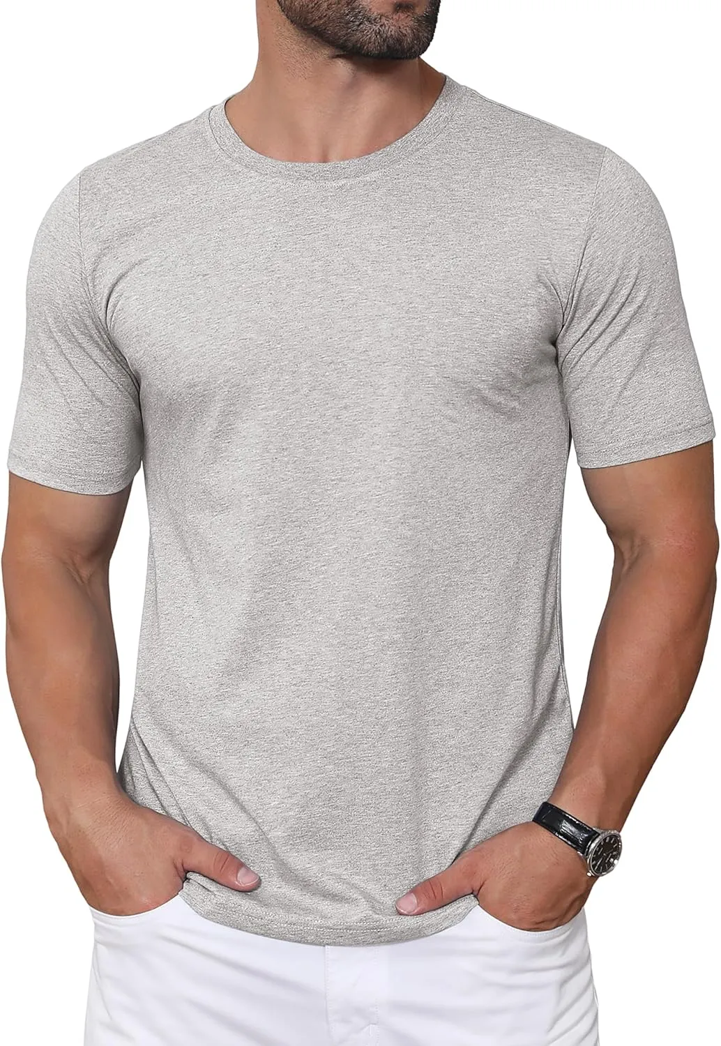 MAGCOMSEN Men's T-Shirts Short Sleeve Crew Neck Cotton Tshirts Casual Summer T Shirts Classic Basic Tees