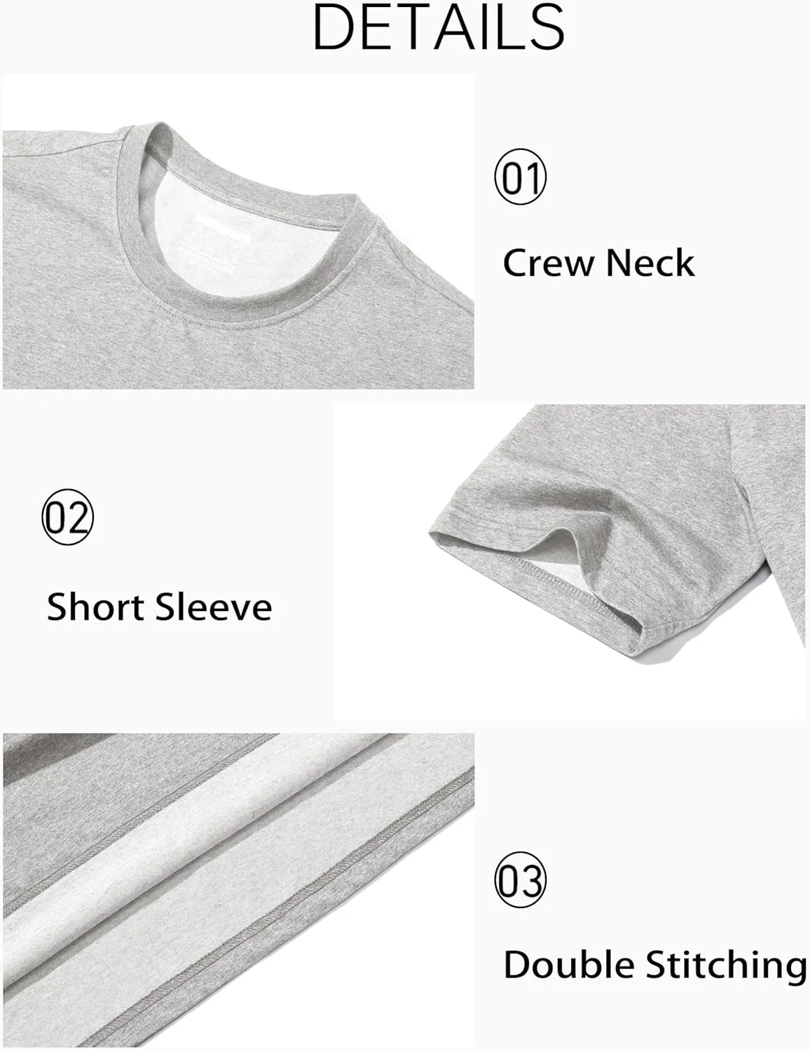 MAGCOMSEN Men's T-Shirts Short Sleeve Crew Neck Cotton Tshirts Casual Summer T Shirts Classic Basic Tees