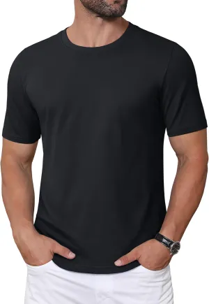 MAGCOMSEN Men's T-Shirts Short Sleeve Crew Neck Cotton Tshirts Casual Summer T Shirts Classic Basic Tees