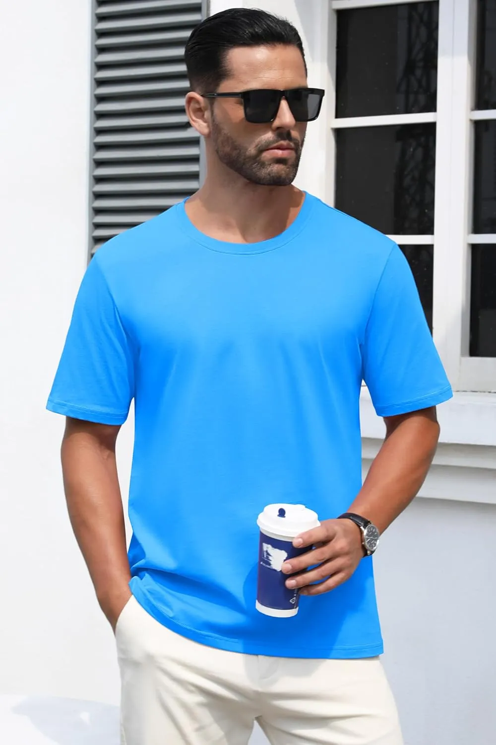 MAGCOMSEN Men's T-Shirts Short Sleeve Crew Neck Cotton Tshirts Casual Summer T Shirts Classic Basic Tees