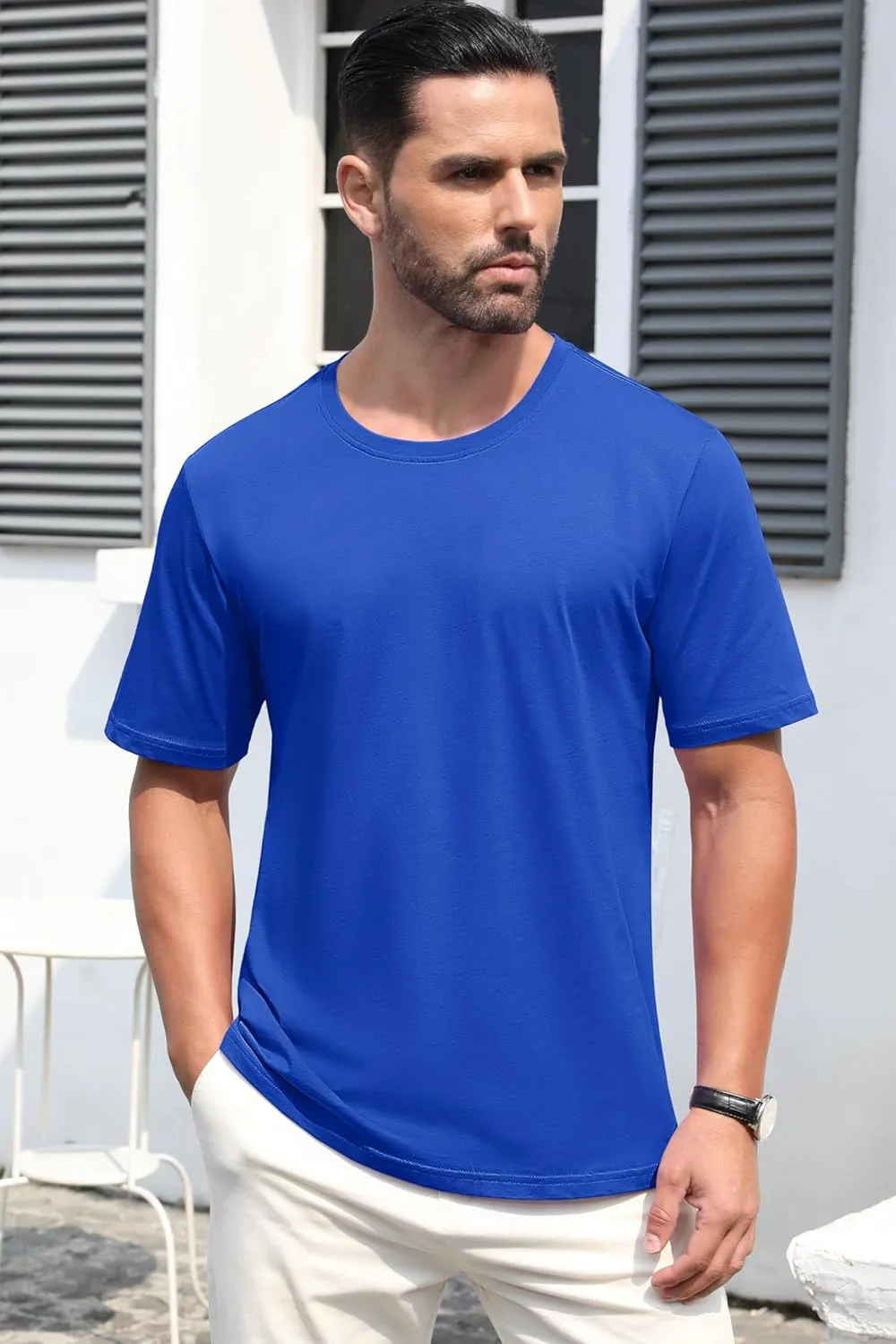 MAGCOMSEN Men's T-Shirts Short Sleeve Crew Neck Cotton Tshirts Casual Summer T Shirts Classic Basic Tees